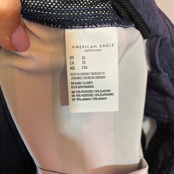 American Eagle Men's XL Board Shorts Striped Blue/Pink/Teal Drawstring - Picture 6 of 6